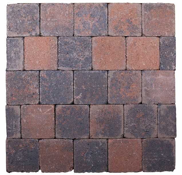 Kobbelstones getrommeld bruin-zwart 14x14x7 cm. ~