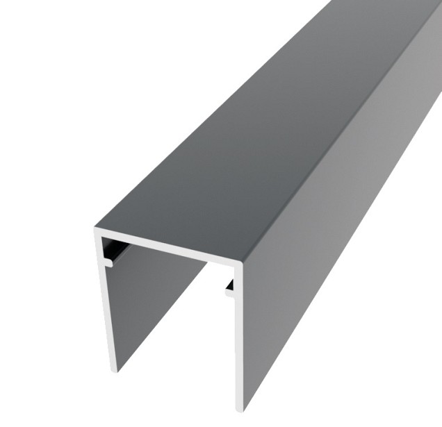 Boston Alu U-lijst start/stop L-175cm 25x30mm zonder connectors RAL7016 ~