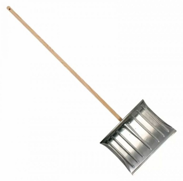 Sneeuwruimer gebogen metaal met steel ~