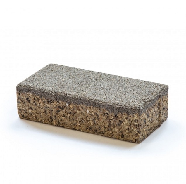 ZOAK waterdoorlatende klinker 20x10x5,5 cm. Koffie ~