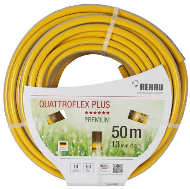 No torison white plus  fitt getricoteerde gele slang 1/2" 50M ~