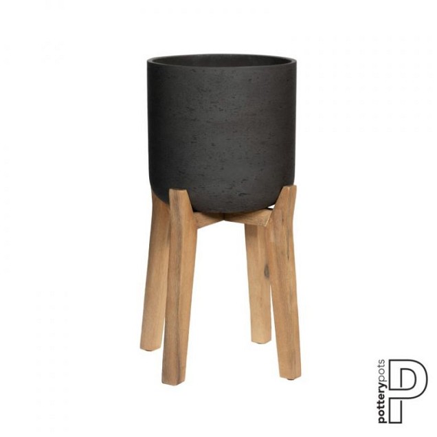 Pottery Pots plantenbak Charlie M (Feet High) Black Washed ø23.5x38 cm ~
