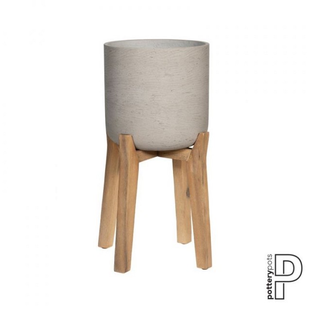Pottery Pots plantenbak Charlie M (Feet High) Grey Washed (øxh) 23x38 cm. ~
