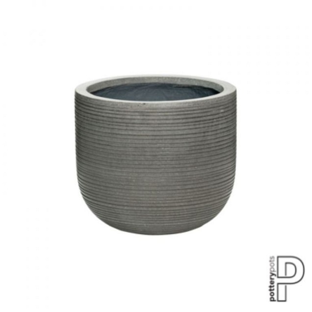 Pottery Pots plantenbak Dice XS Horizontal Ridged Grey hoogte: 25 diameter: 28~
