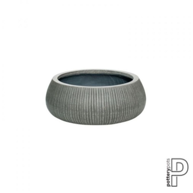 Pottery Pots plantenbak Eileen XL Ridged Grey hoogte: 14 diameter: 36~