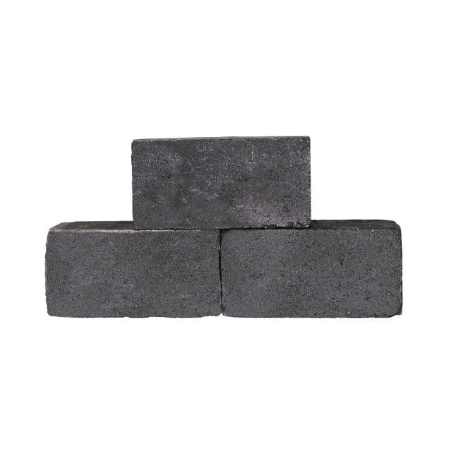 Muurblok antraciet getrommeld 30x15x15 cm. ~