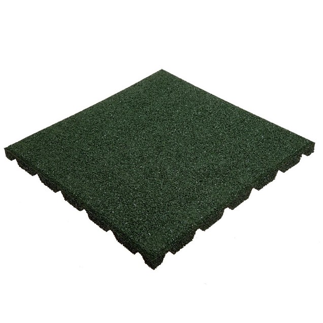 Rubbertegel 50x50x2,5 cm. groen, valh. 87 cm. ~