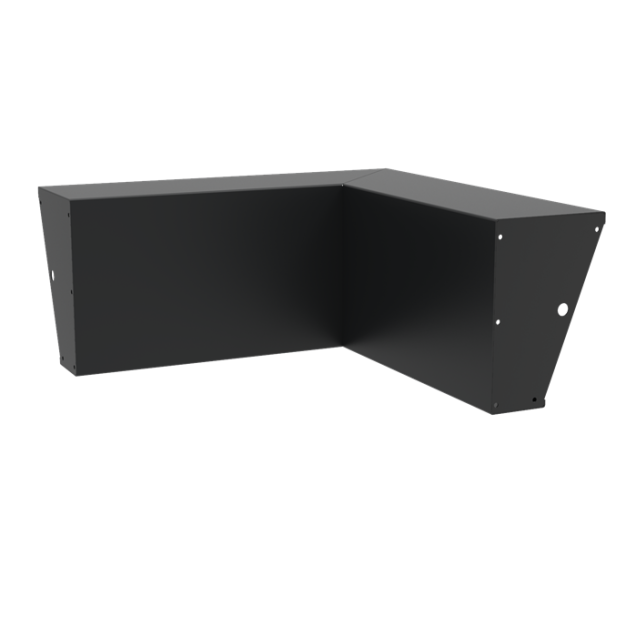 Keerwand binnenhoek taps tbv zitvlak - Aluminium
