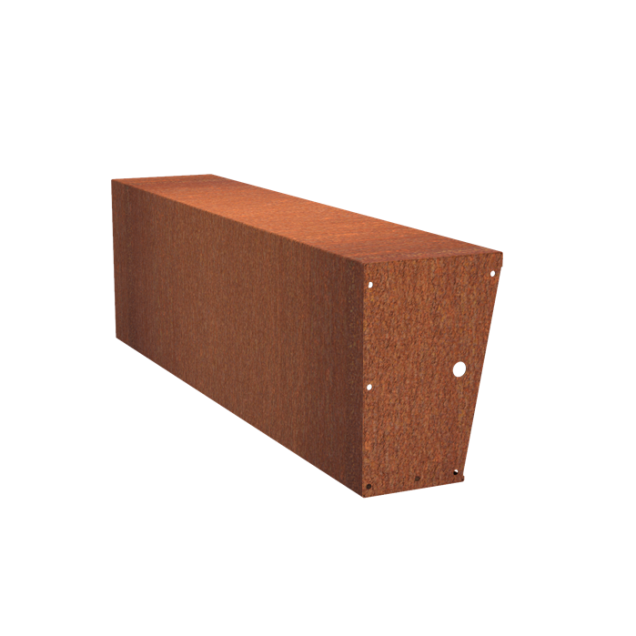 Keerwand recht taps tbv zitvlak - Cortenstaal