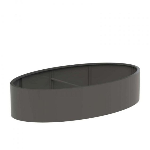 Ellipsvormige aluminium bloembak (LxBxH) 280x160x60 cm. (3 mm.) ~