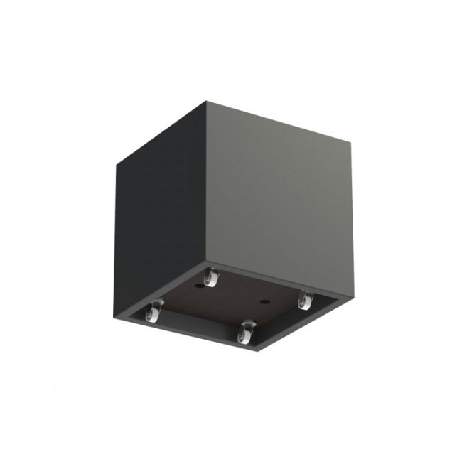 Polyester bloembak met wielen (LxBxH) 80x80x80 cm. (RAL7021) ~