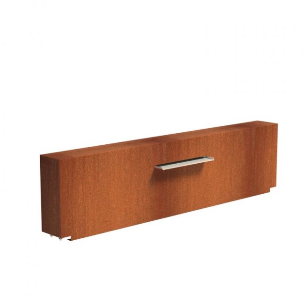 CorTen vaste vijvermuur (LxBxH) 250x25x60 cm. (2 mm.) ~