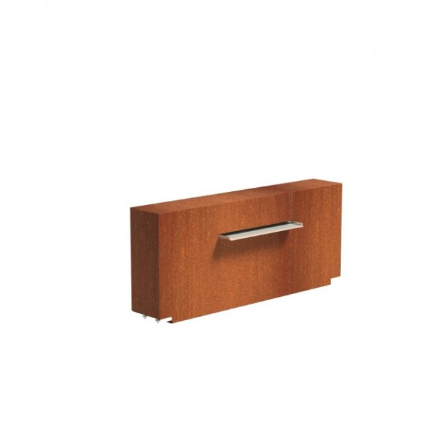 CorTen vaste vijvermuur (LxBxH) 150x25x60 cm. (2 mm.) ~