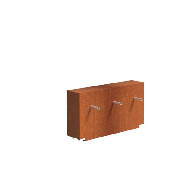 CorTen vaste vijvermuur (LxBxH) 120x25x60 cm. (2 mm.) ~