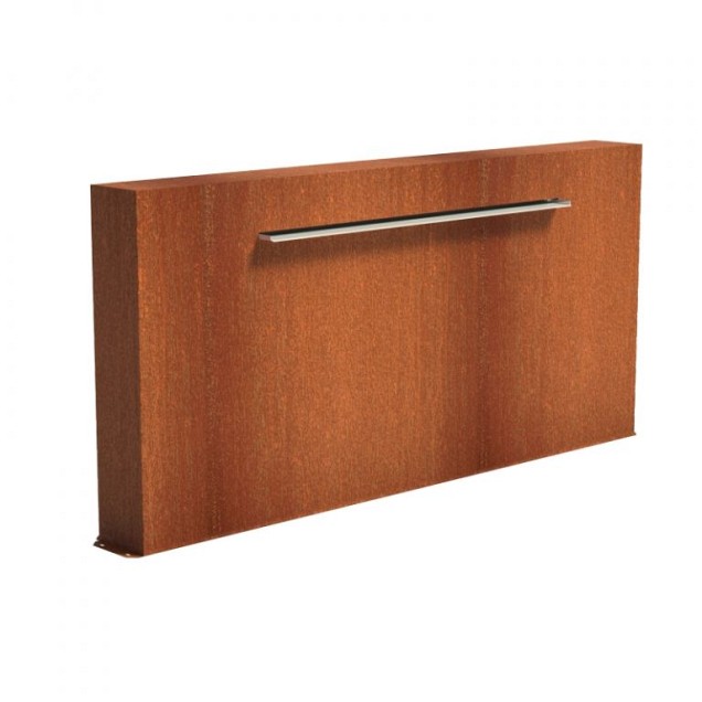 CorTen vrijstaande vijvermuur (LxBxH) 250x25x120 cm. (2 mm.) ~