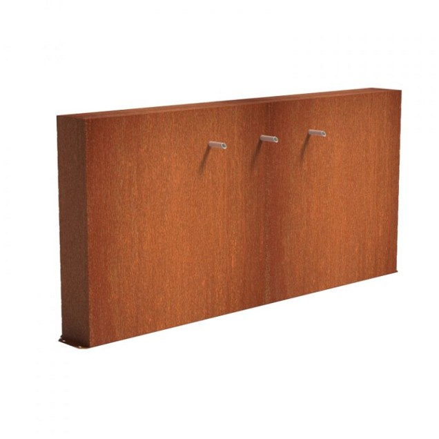 CorTen vrijstaande vijvermuur (LxBxH) 250x25x120 cm. (2 mm.) ~