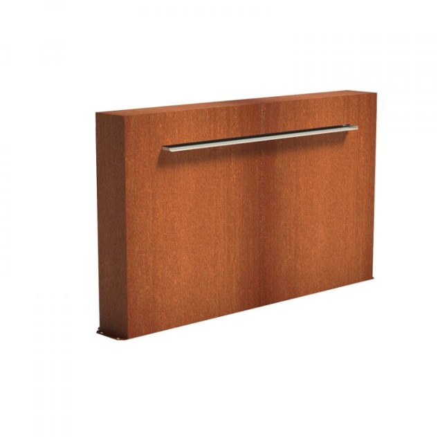 CorTen vrijstaande vijvermuur (LxBxH) 200x25x120 cm. (2 mm.) ~