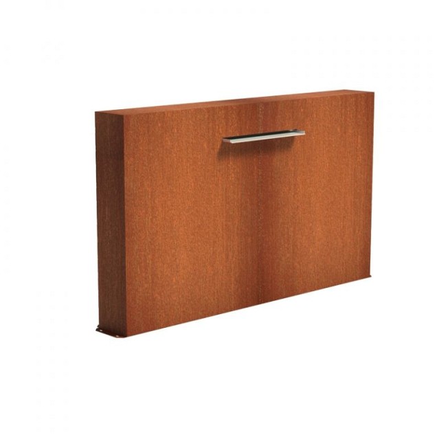CorTen vrijstaande vijvermuur (LxBxH) 200x25x120 cm. (2 mm.) ~
