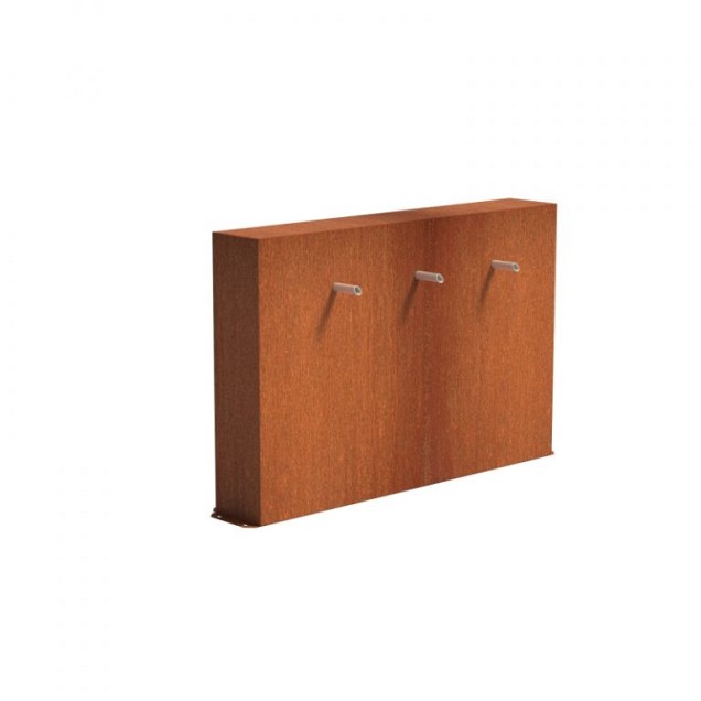 CorTen vrijstaande vijvermuur (LxBxH) 150x25x100 cm. (2 mm.) ~