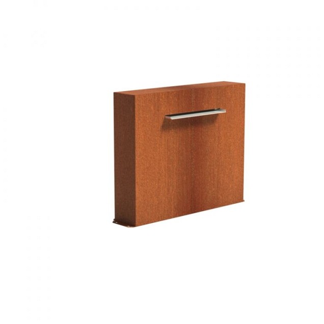 CorTen vrijstaande vijvermuur (LxBxH) 120x25x100 cm. (2 mm.) ~