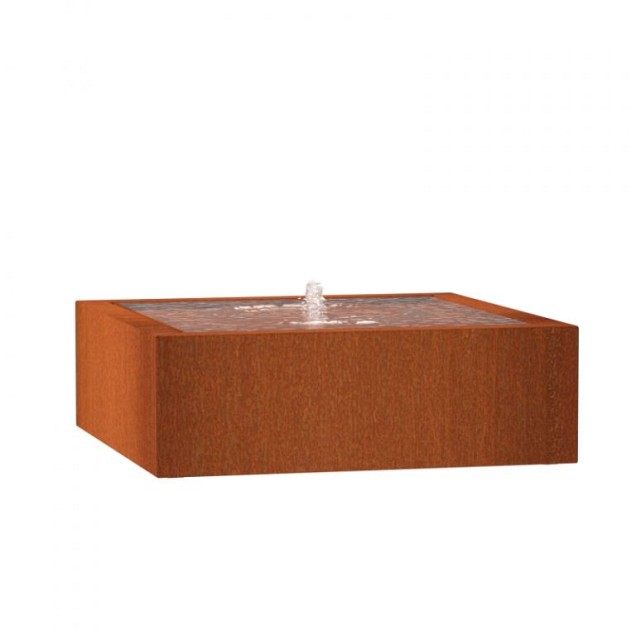CorTen watertafel (LxBxH) 120x120x40 cm. (3 mm.) ~