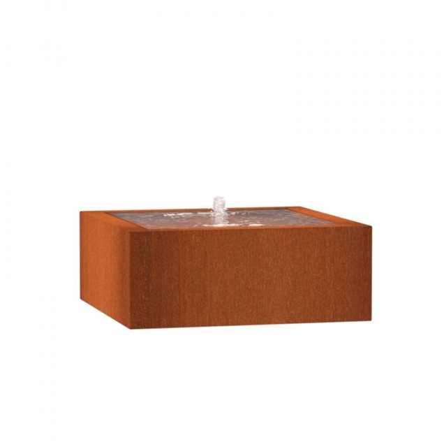 CorTen watertafel (LxBxH) 100x100x40 cm. (3 mm.) ~