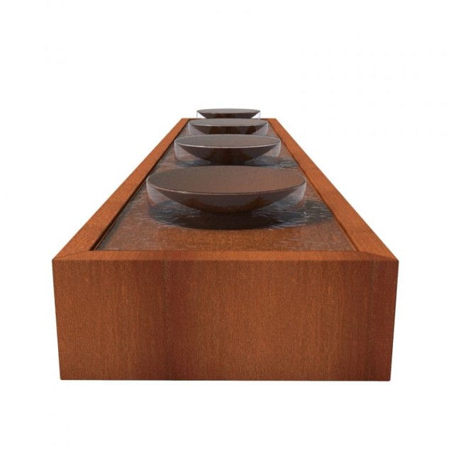CorTen watertafel (LxBxH) 500x100x52 cm. (3 mm.) ~