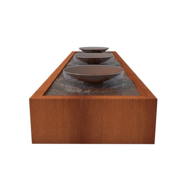 CorTen watertafel (LxBxH) 400x100x52 cm. (3 mm.) ~