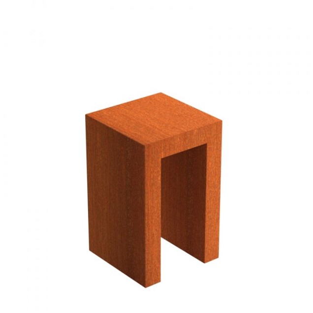Corten U-sokkel (LxBxH) 50x50x80 cm. (2 mm.) ~