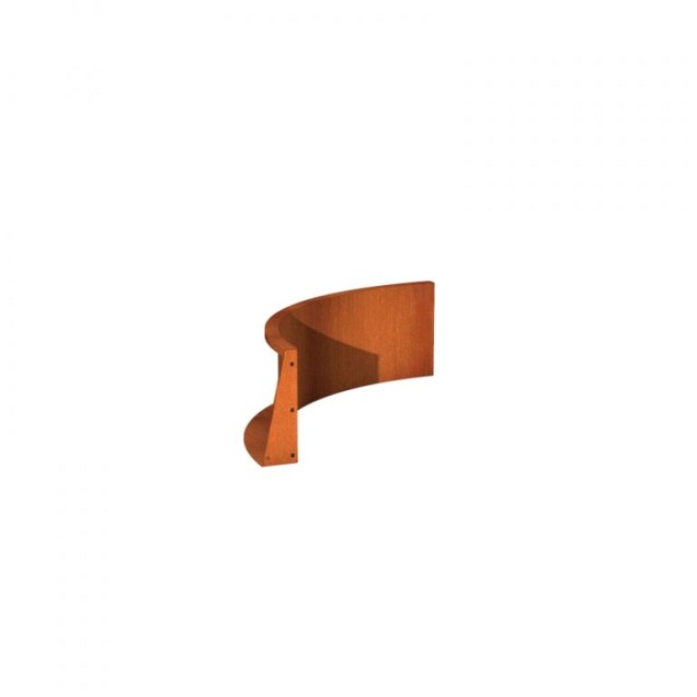 CorTen keerwand 40 cm. binnenbocht 100 cm. (3 mm.) ~