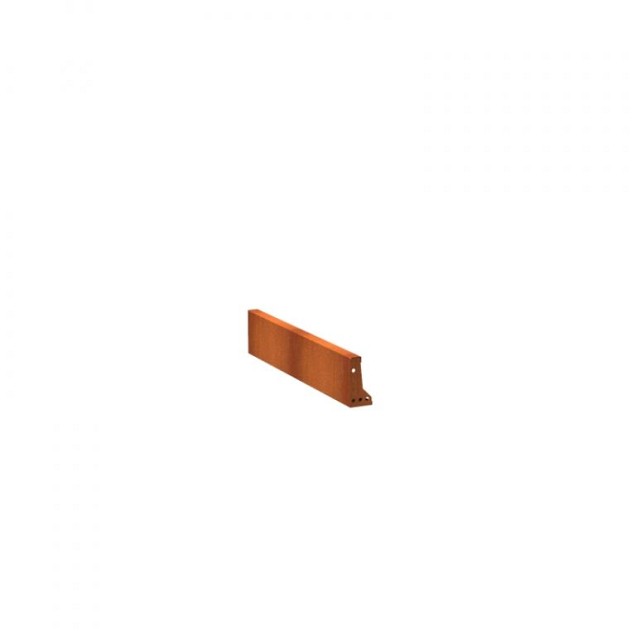 CorTen keerwand 20 cm. recht 100 cm. (2 mm.) ~