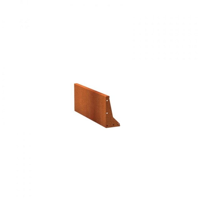 CorTen keerwand 40 cm. recht 100 cm. (3 mm.) ~