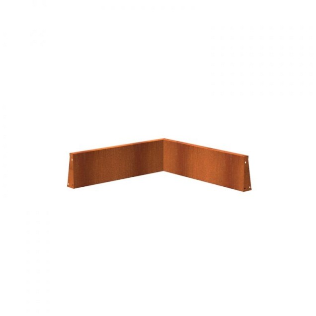 CorTen keerwand 30 cm. binnenhoek 100 cm. (2 mm.) ~