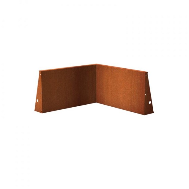 CorTen keerwand 60 cm. binnenhoek 100 cm. (3 mm.) ~