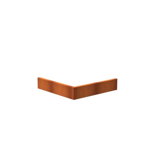 CorTen keerwand 20 cm. buitenhoek 100 cm. (2 mm.) ~
