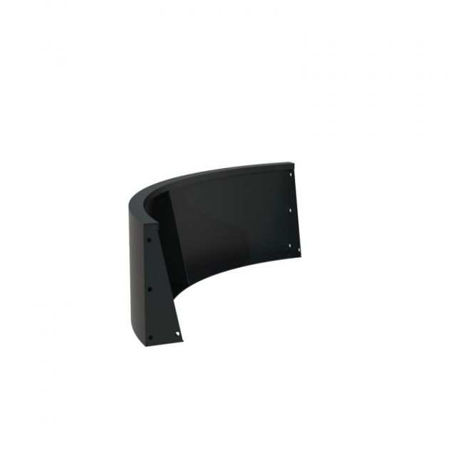 Aluminium keerwand 40 cm. buitenbocht 100 cm. (4 mm.) ~