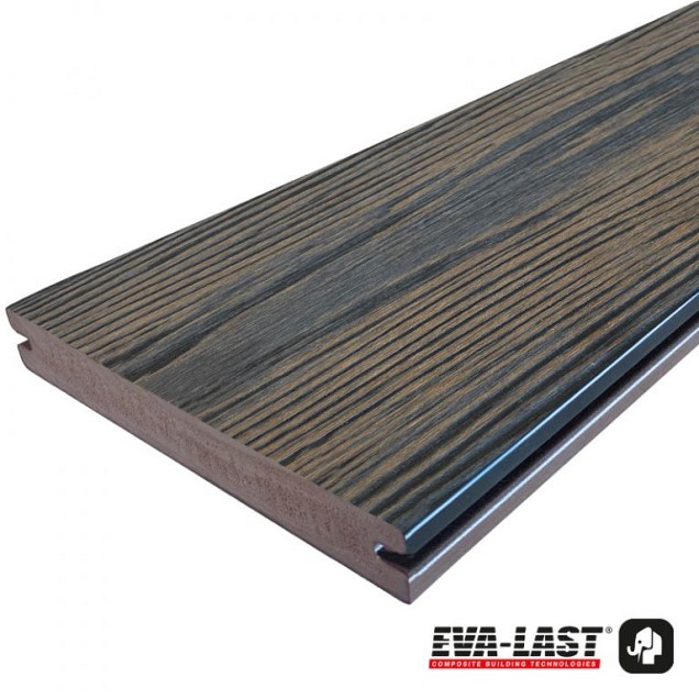 Eva-Last Driftwood Dark FSC Apex decking clip 24x190x3000mm houtnerf bc ~