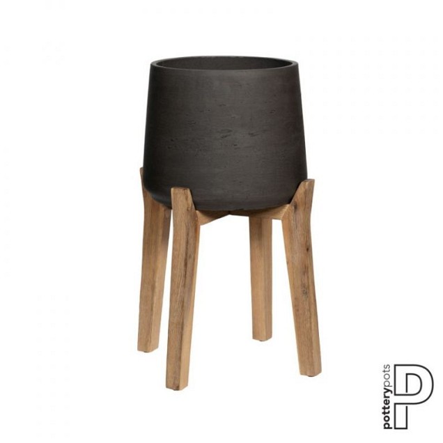 Pottery Pots plantenbak Patt M (Feet High) Black Washed ø23x34.5 cm ~