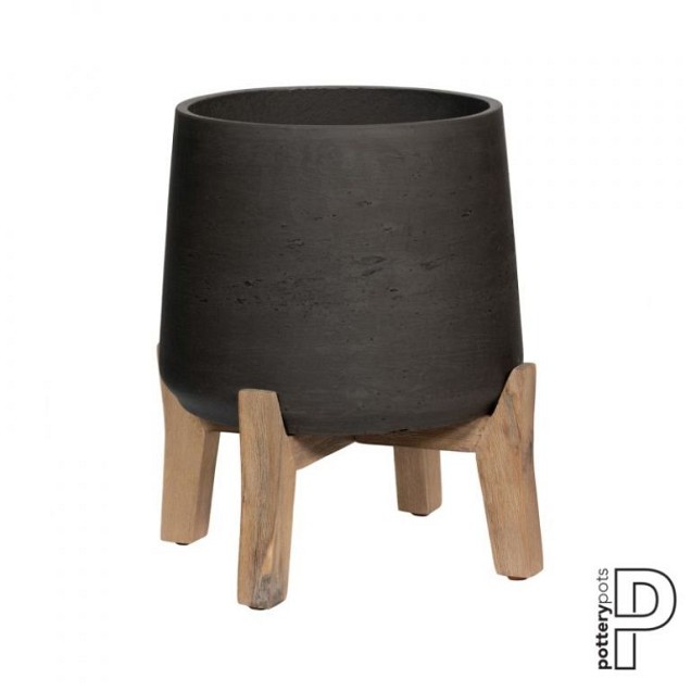 Pottery Pots plantenbak Patt M (Feet Low) Black Washed (øxh) 20x21 cm. ~