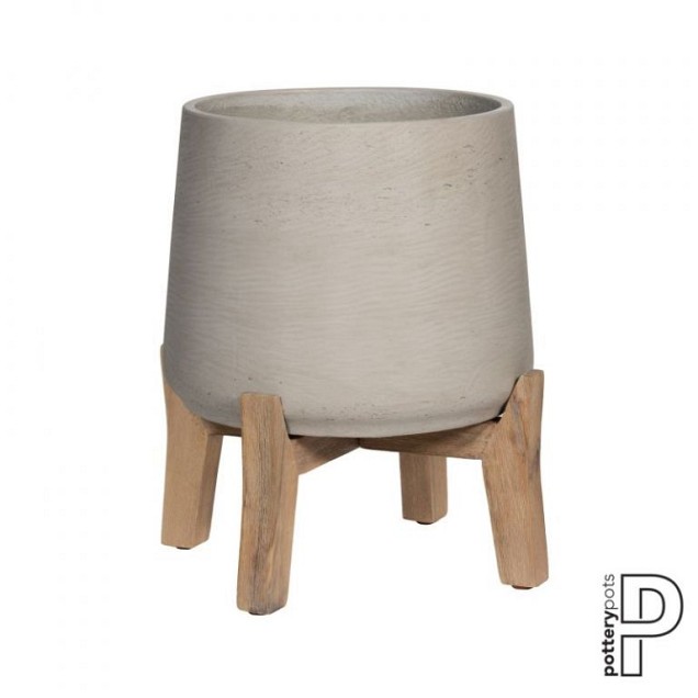 Pottery Pots plantenbak Patt M (Feet Low) Grey Washed (øxh) 20x21 cm. ~