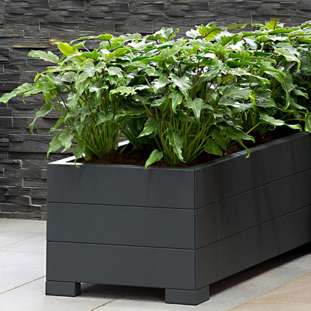 Modulaire bloembak antraciet RAL7016 (lxbxh) 300x60x42 cm. ~