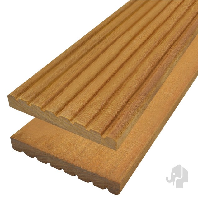 Bangkirai decking 2.1x14.5x245 cm groef/glad ~