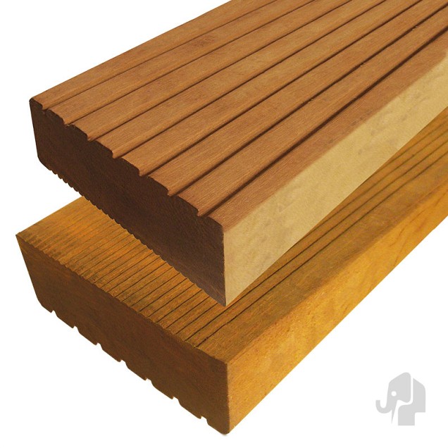Bangkirai decking 45x145x2750mm groef/ribbel ~