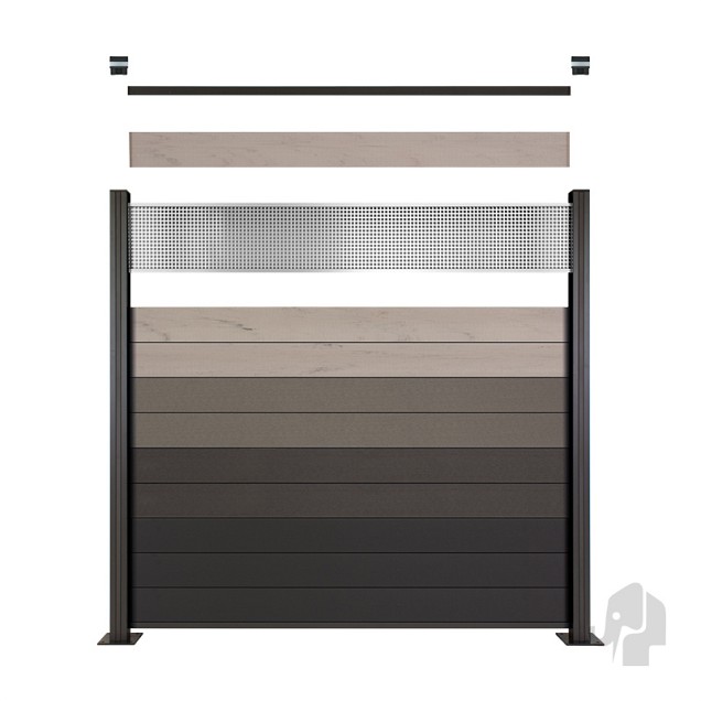 Aluminium lamel "Mix&Match" 20x141x1800mm [antraciet gepoedercoat] 2 stuks in krimpfolie bc ~