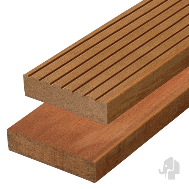 Kapur decking 28x145x4900 mm groef/glad~