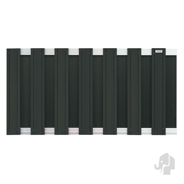 Wpc-Antraciet Fsc Tuinscherm Design Recht 39X1800X930 mm ALU LIGGERS~