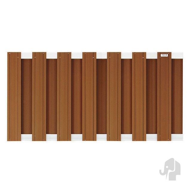 WPC-bruin FSC tuinscherm "Design" recht 14L 13mm met alu liggers 39x1800x930mm bc ~