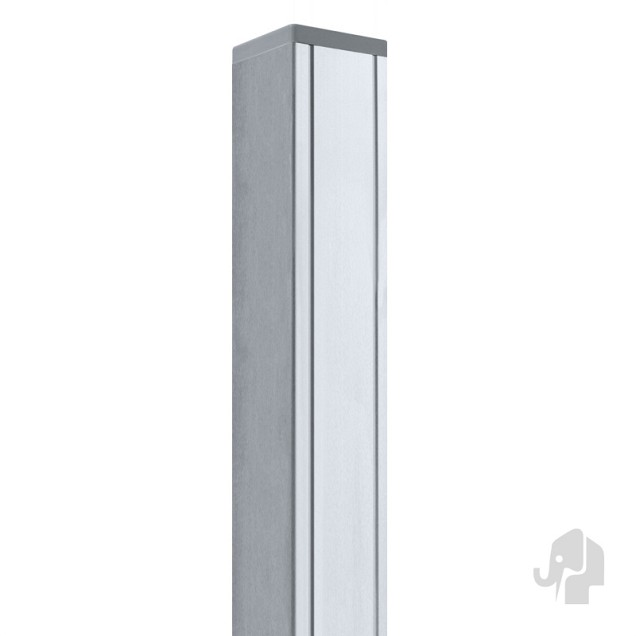 Aluminium paal met kap 68x68x2720mm met houten kern 2700mm bc ~