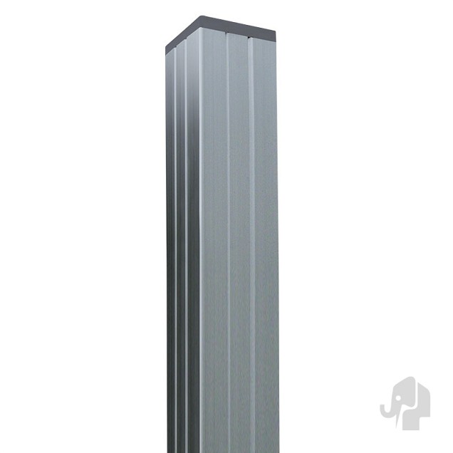 Aluminium paal (geanodiseerd) 7x7x270cm tbv 180cm modular scherm ~