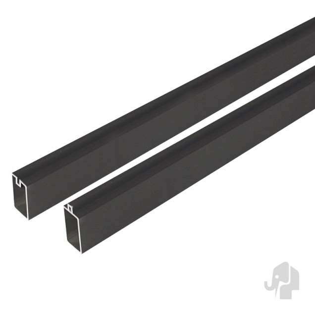 Aluminium antraciet gepoedercoat Onder- en bovenregel (set) tbv Mix&Match ~